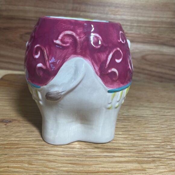 Pier One Circus Elephant 3D Mug Hand Painted Trunk Handle Quirky Kitsch Boho Zoo - Picture 3 of 5